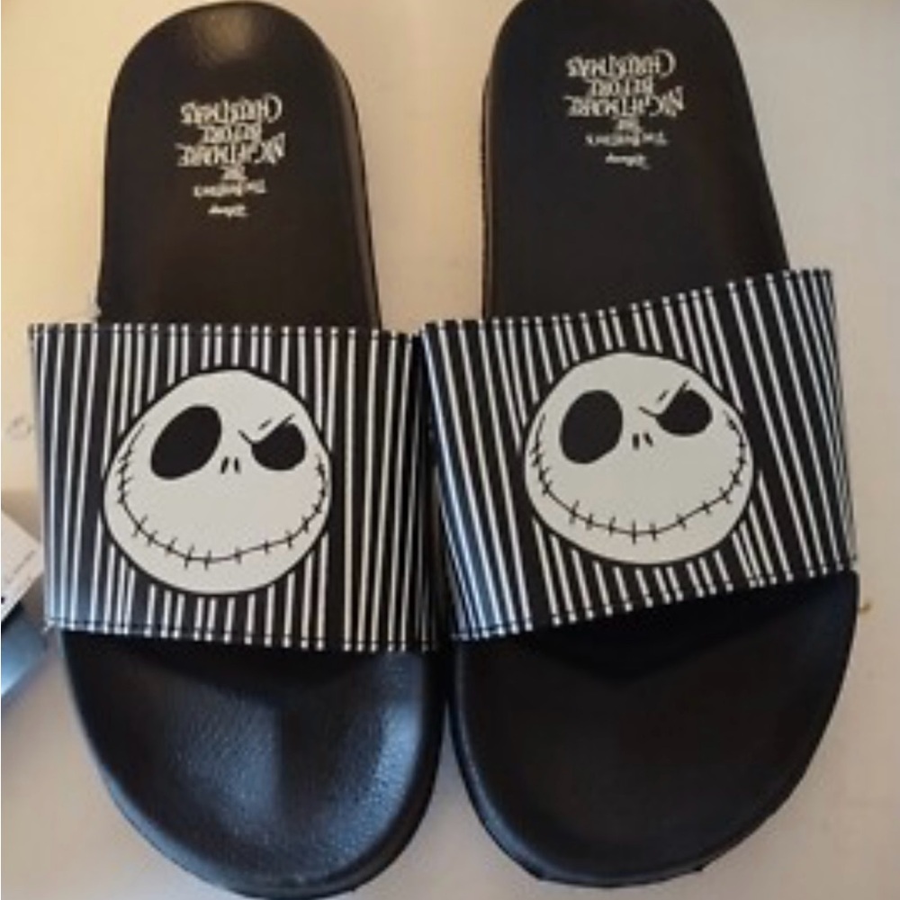 Disney Black and White Nightmare Before Christmas Slippers